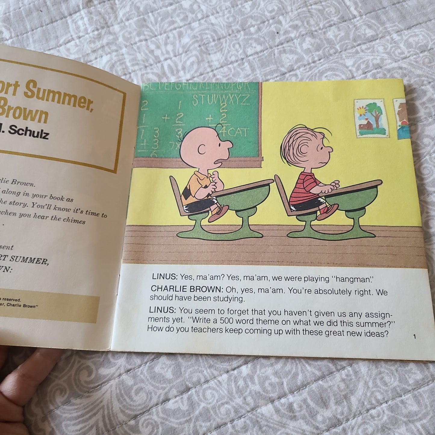 Vtg Peanuts It Was A Short Summer Charlie Brown Read Along Book & Record NOS