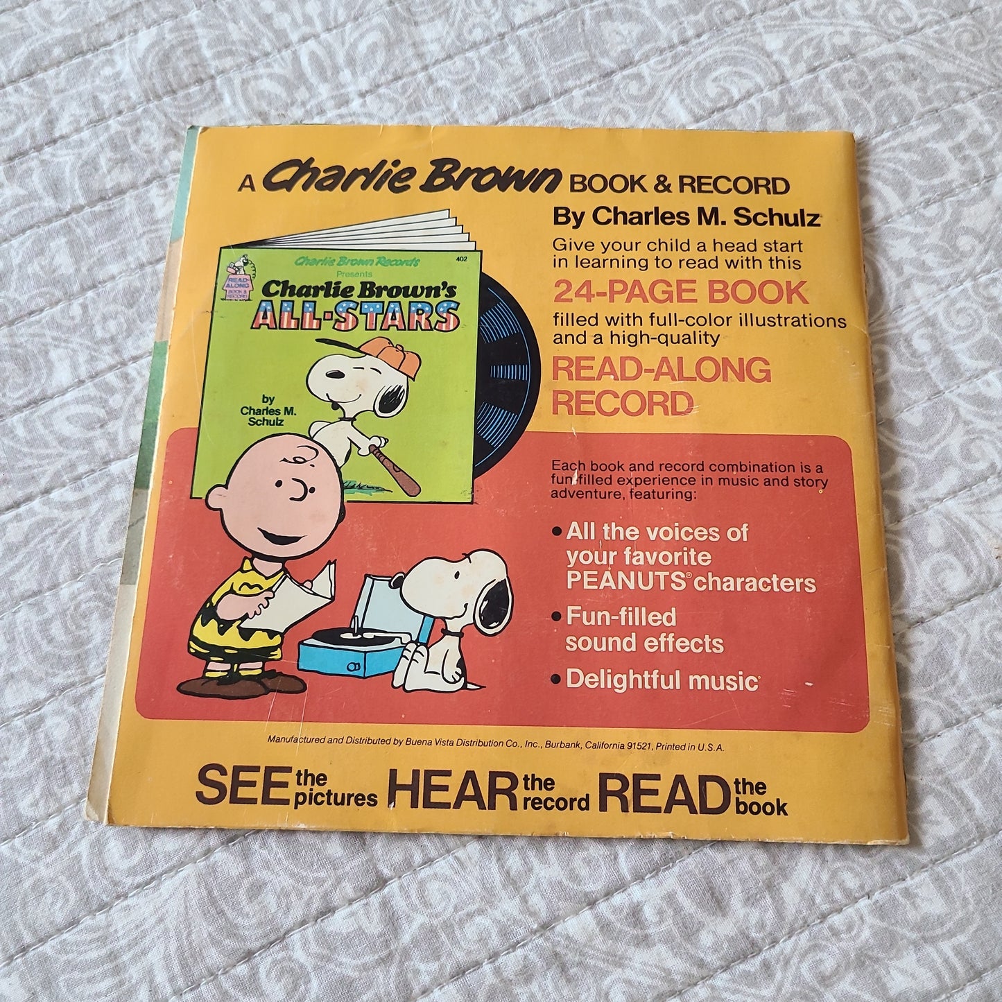 Vtg Peanuts It Was A Short Summer Charlie Brown Read Along Book & Record NOS