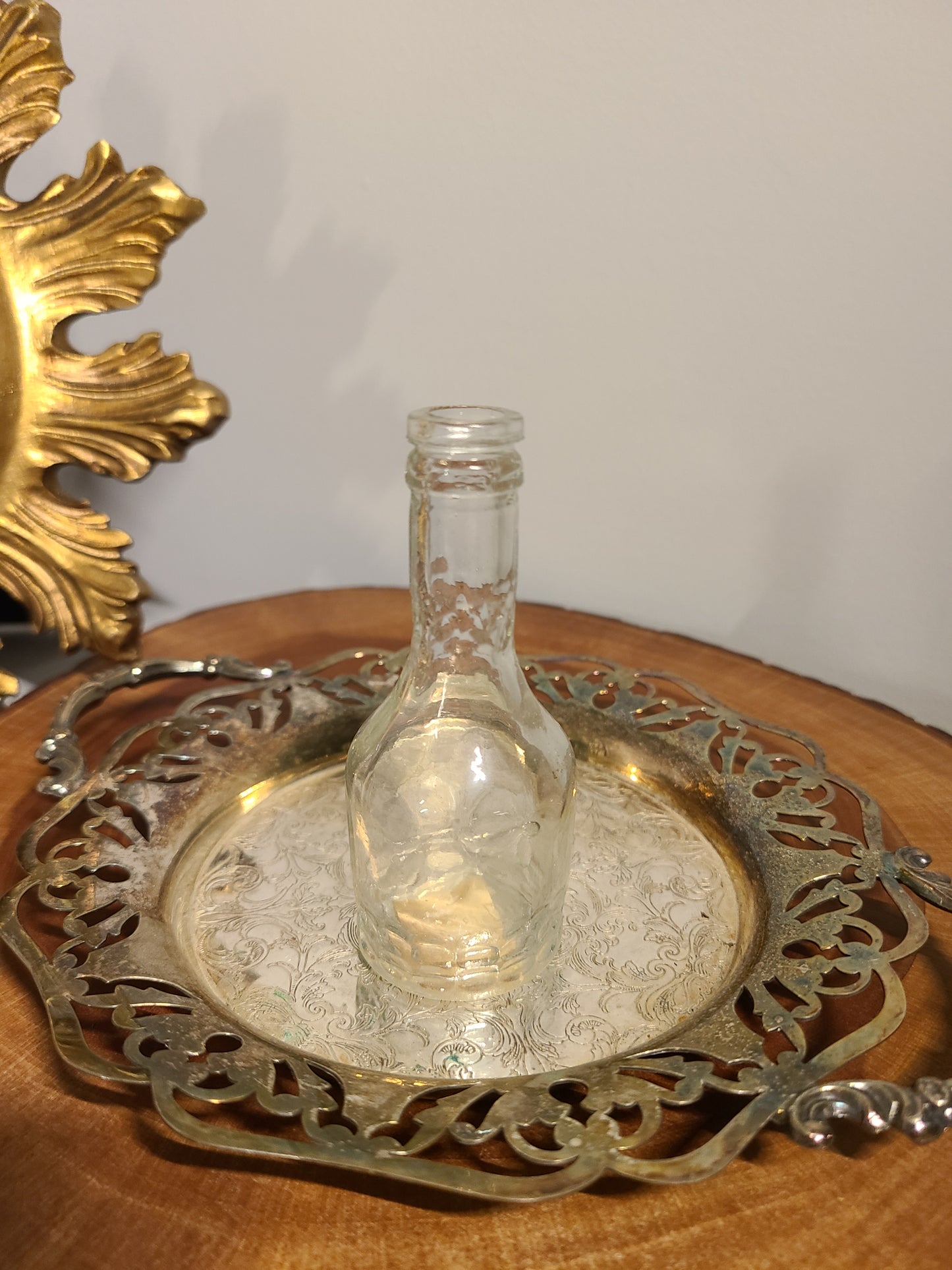 Plant Base Mini- antique alcohol bottle