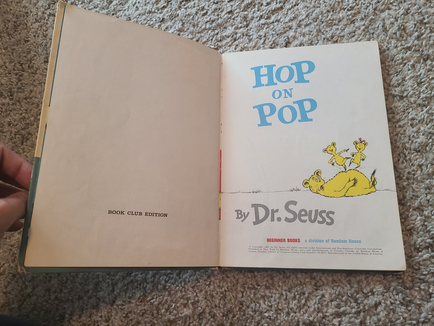 1963 1st Edition Hop on Pop by Dr. Seuss