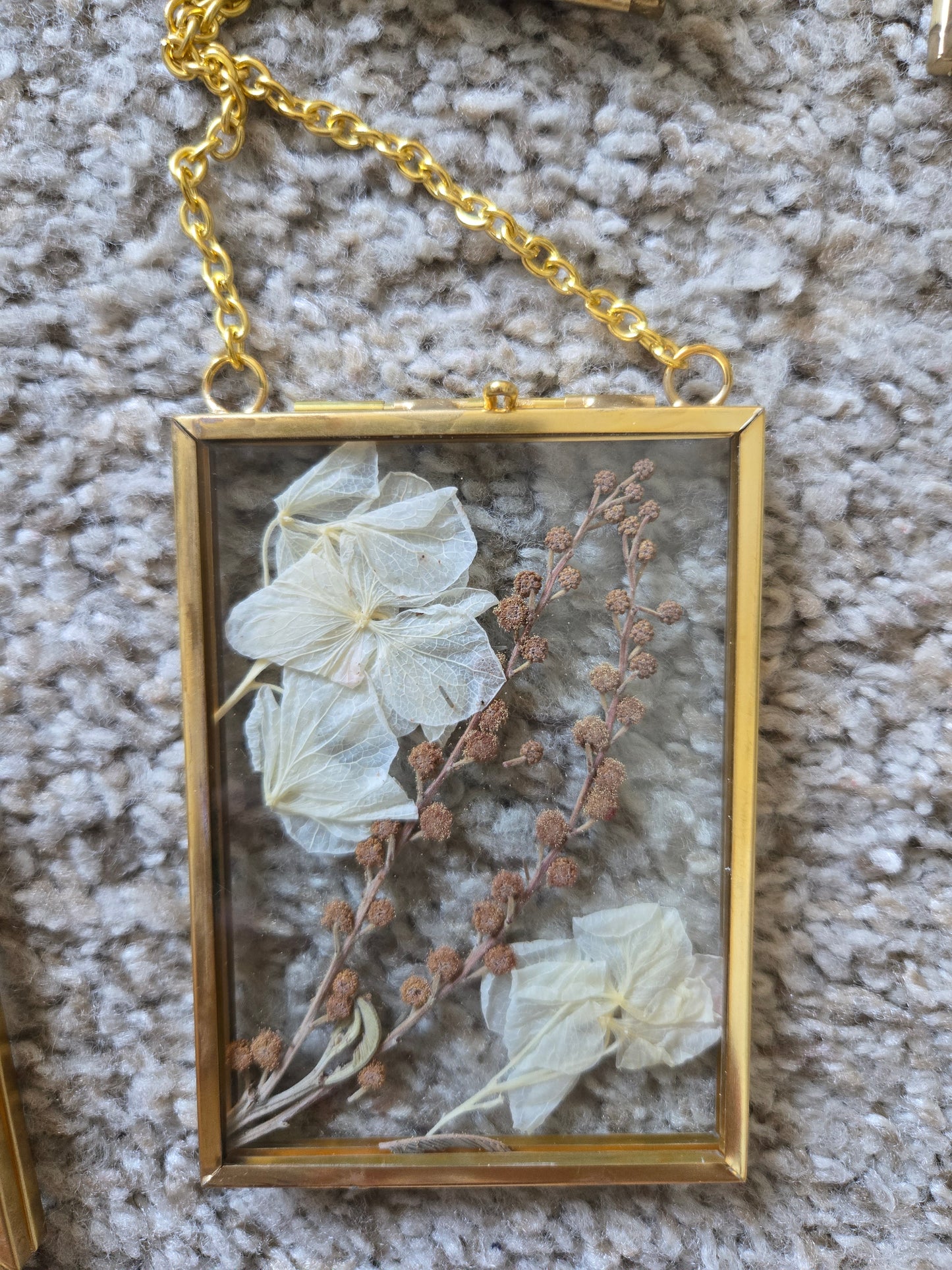 Pressed Plant Glass Window Hanging