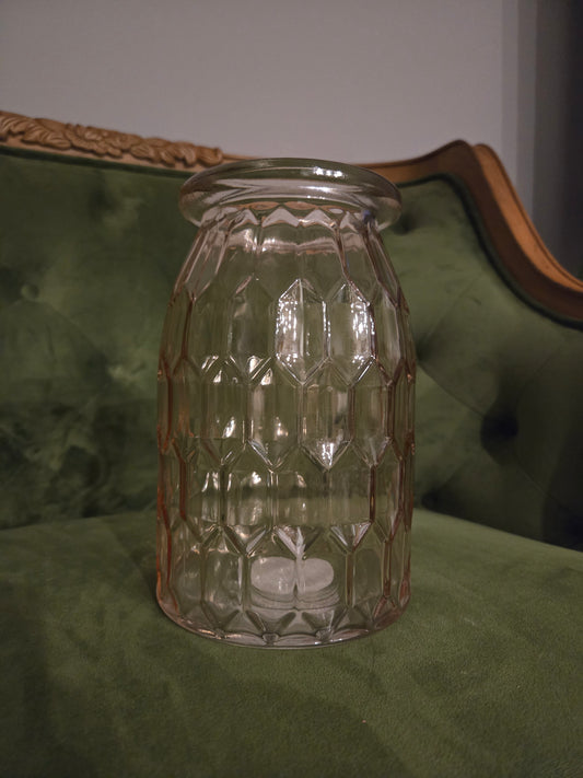 Large Amber Hexagon Vase