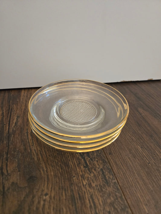 Set of 4 Vintage Gold Rimmed Coasters