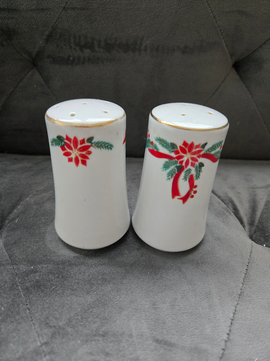 Poinsettia Salt and Pepper Shakers