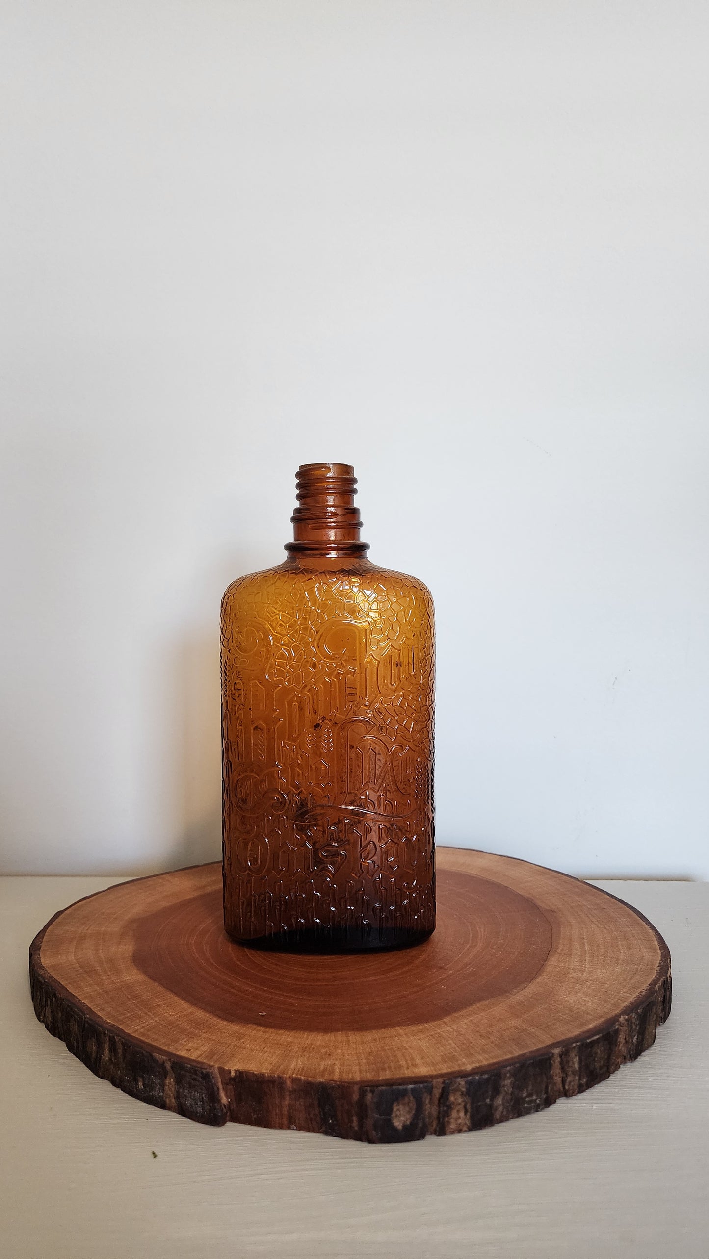 Plant Arrangements- Depression Era Amber Bourbon Bottle